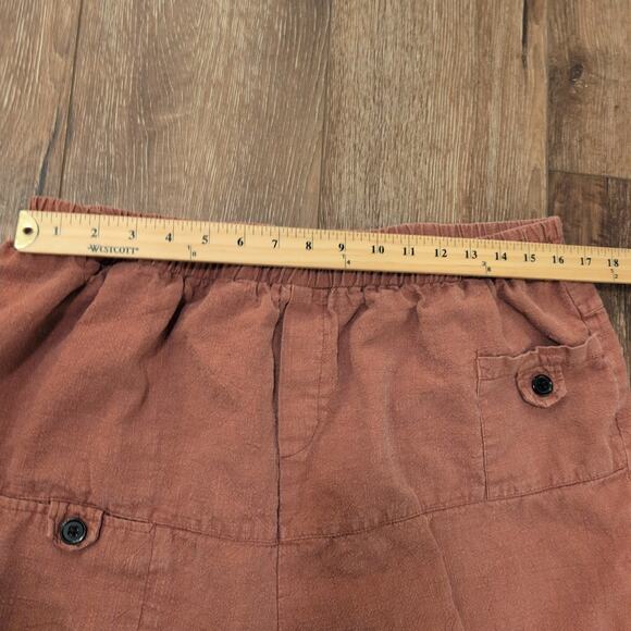 Minibee Women's XXL 100% Linen Pants Pink Salmon Summer Spring Boho Hippie - Picture 6 of 9